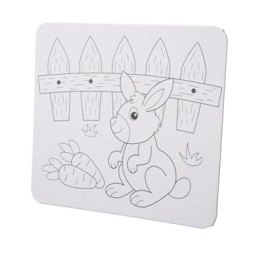 Imagem de Pintura Pré-desenhada, Animal de Desenho Animado Em Lona Com Contorno de Papel Leve e Compacto para Presentes para Crianças (Coelho)
