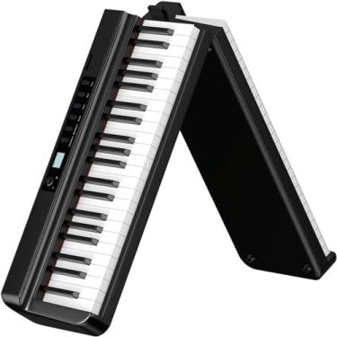 Imagem de Piano digital dobrável de 88 teclas Piano com teclado recarregável com Bluetooth MIDI Portátil de tamanho completo Piano elétrico sensível ao toque Alto-falantes duplos integrados para inici