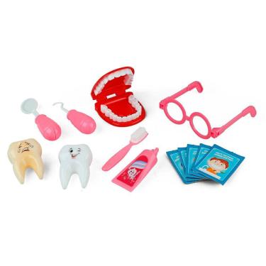 Imagem de Kit Dentista Infantil - 14 peças - Rosa - Pakitoys	