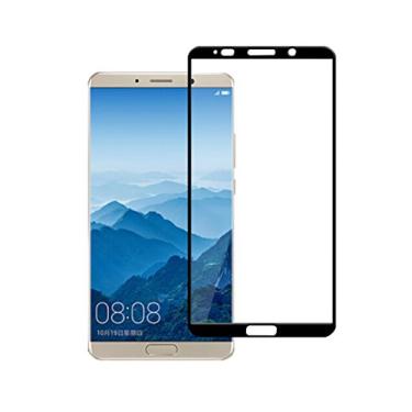 Imagem de INSOLKIDON Pacote com 2 unidades, compatível com Huawei Mate 10, película de vidro temperado, capa completa, ultra transparente, 3D, protetor de tela premium, vidro protetor de tela (preto)