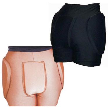 Imagem de Bermuda protetora acolchoada de patinação no gelo 850 da Jerry's, Preto, Adult M/L