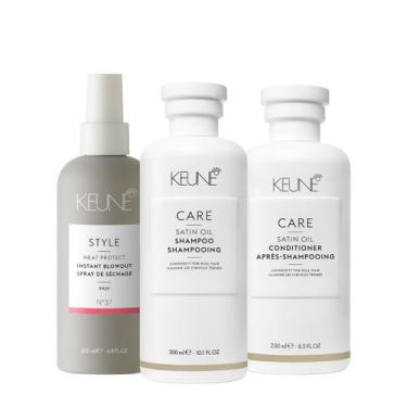 Imagem de Kit Keune Care Satin Oil Shampoo Condicioandor E Style Instant Blowout