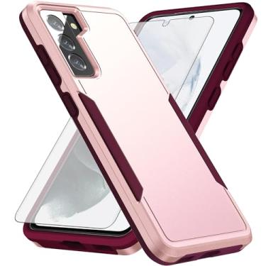 Imagem de Asuwish Capa de celular para Samsung Galaxy S21 5G 6,2 polegadas com protetor de tela de vidro temperado e fina híbrida protetora de corpo inteiro, camada dupla, acessórios para celular S 21 21S G5