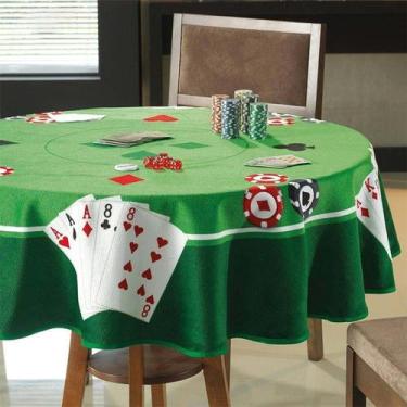 Imagem de Toalha De Mesa P/ Jogos Cartas Poker Truco Baralho Redonda - Dohler