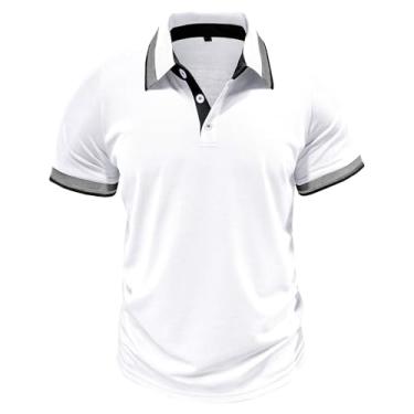 Imagem de Camisetas masculinas masculinas manga curta gola tartaruga verão outono 2024 Y2K, C-988 Branco, M