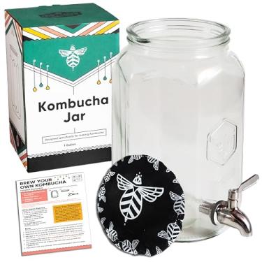 Imagem de Craft A Brew - Jarra Kombucha com válvula de distribuição - Para fermentação Kombucha - Inclui capa de pano personalizada -