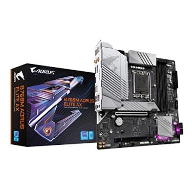 Imagem de Placa Mãe Gigabyte B760M AORUS ELITE AX WIFI PRETO/BRANCO (LGA 1700/4xDDR5/HDMI/DP/M.2/USB 3.2)