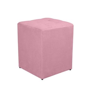 Imagem de Puff Quadrado Decorativo Suede Rosa Bebe