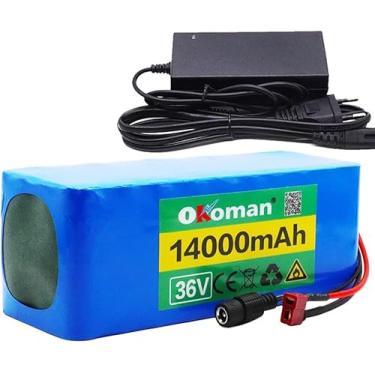Imagem de Bateria para bicicleta elétrica, 36v, 10s4p, 14ah, 500w, alta capacidade de potência, 36v, 18650, bateria de íon-lítio, 14000mah, scooter elétrica, bms + carregador