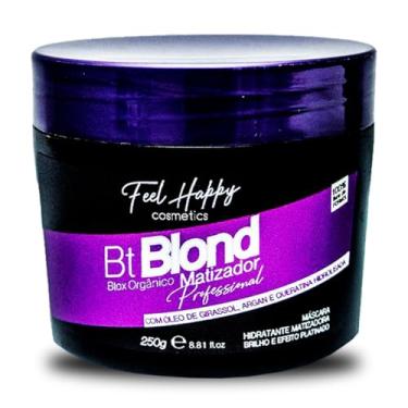 Imagem de Mascara Capilar Anti Frizz BTox Orgânico Blond Loiro 250gr Feel Happy