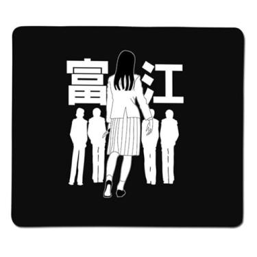 Imagem de Junji Ito Tomie Kawakami Manga Terror Japonês Uzumaki Mousepad Antiderrapante Gaming Computador Mouse Pad Gaming Desktop Laptop Mouse Pad com Borda Costurada 18 x 22 cm