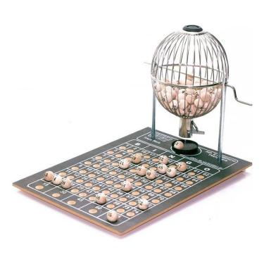 Imagem de Jogo De Bingo Globo De Metal Tabuleiro Em Madeira N°1 Preto