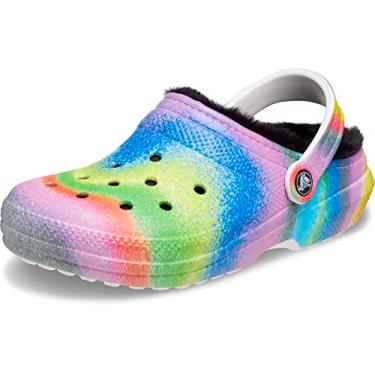 Imagem de Crocs Tamanco unissex adulto clássico forrado tie dye, Branco/Multi, 7 Women/5 Men