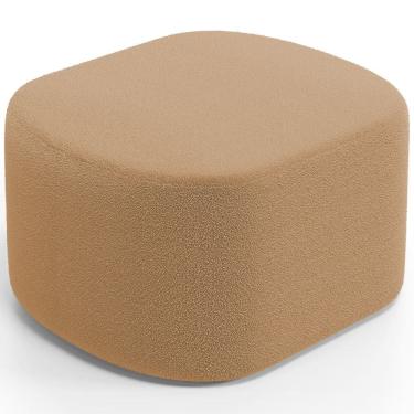 Imagem de Puff Decorativo Orgânico para Living Quarto 70cm Doha W01 Bouclê Mostarda - Lyam Decor