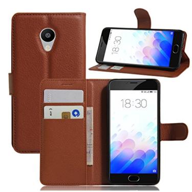 Imagem de Capa MEIZU M3S – Capa carteira com suporte de couro PU Manyip para MEIZU M3S, capa de proteção de telefone estilo empresarial, capa com [compartimentos para dinheiro e cartão]