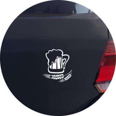 Imagem de Adesivo de Carro Caneca Cerveja de Trigo - Cor Branco - Melhor Adesivo
