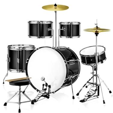 Imagem de Bateria Acústica 2T Cromada Preto com Banco