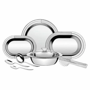 Imagem de Kit Para Servir Tramontina Ciclo Em Aço Inox 8 Peças