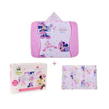 Imagem de Kit fralda de pano+toalha+paninho de boca disney minasrey, ROSA