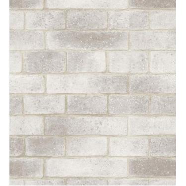 Imagem de Papel de Parede Autocolante Tijolos em Branco E Bege 1 Metro - PAPEL E