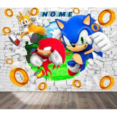 Imagem de Adesivo Papel de Parede Adesivo Sonic  PERSONALIZADO COM SEU NOME Soni