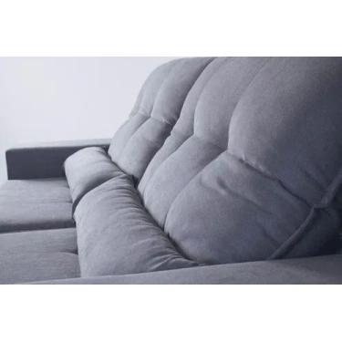 Imagem de Sofá Super Luxo Pérola Retrátil e Reclinável Suede - Novo Encanto