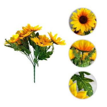 Imagem de Buque Girassol C/ 07 Flores Montagem De Arranjos Decoração - Melhores 