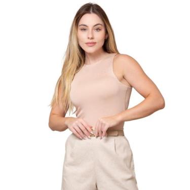 Imagem de Regata Feminina Alça Larga de Viscose - Maranne, Caqui, P