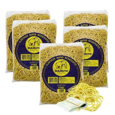 Imagem de Kit 5 Kg Elástico Latex Amarelo Para Dinheiro Escritório Liguinha - El