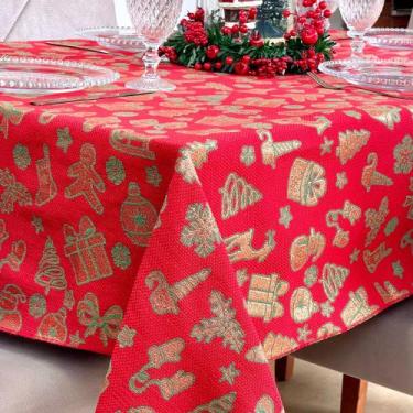 Imagem de Toalha de Mesa Retangular Natalina Mesa Posta Natal Brilhante - Millen