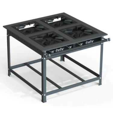 Imagem de Fogão Industrial 40x40 P10 4 Bocas Baixa Pressão 2 QS 2 QD - JL Colomb