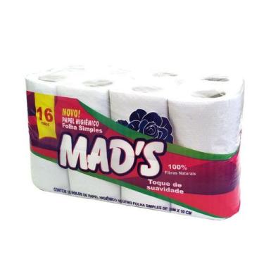 Imagem de  Kit com 5 Papel Higiênico Mad's Suave 16 Rolos Atacado Revenda