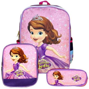Imagem de Mochila Feminina Infantil Princesa Sofia Lancheira Estojo - Toys 2U