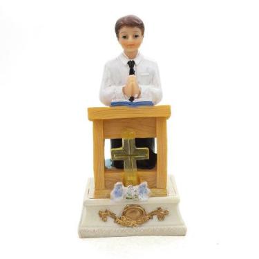 Imagem de Imagem Lembranças 1 Eucaristia Menino Ajoelhado Led - Amém Decoração R