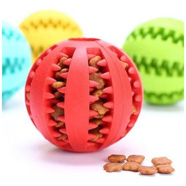 Imagem de Bola Pra Cachorro Porta Petisco Brinquedo Pet Kit 2 Bolinhas Cor Sorti