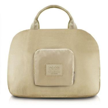 Imagem de Bolsa De Viagem Dobrável Trapézio Estampa Lisa Jacki Design Creme