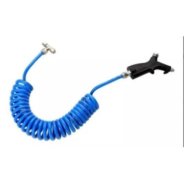 Imagem de 1 Pistola De Ar Botão Mangueira Cabine Caminhão Azul - TOP-AR