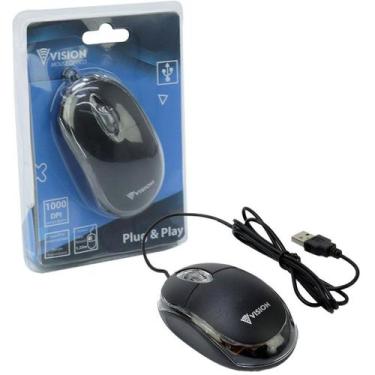 Imagem de Mouse Optico Fio 110cm Sensibilidade 1000dpi - Vision