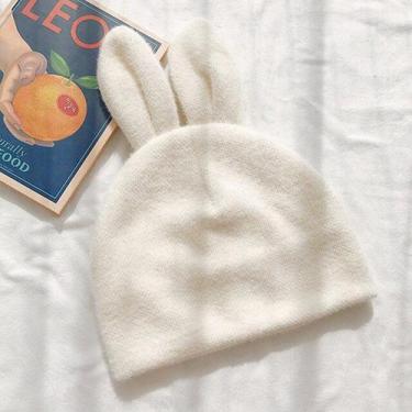 Imagem de Touca De Coelho Fofo Feminino Orelhas Soltas,De Lã Estiloso ELASHOPP