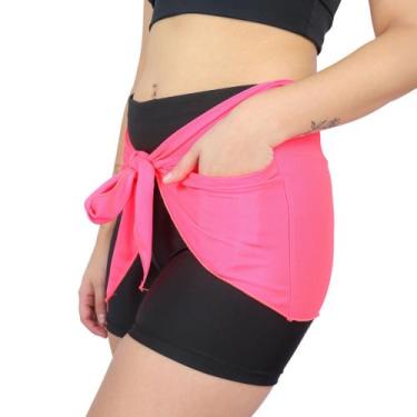 Imagem de Tapa Bumbum De Amarrar Fitness Saia Cobre Bumbum - JinkingStore, Rosa
