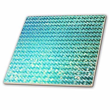 Imagem de 3dRose ct_272858_2 Azulejos de cerâmica luxuosos, azul petróleo, estilo sereia, mar, ondas do oceano, 15 cm