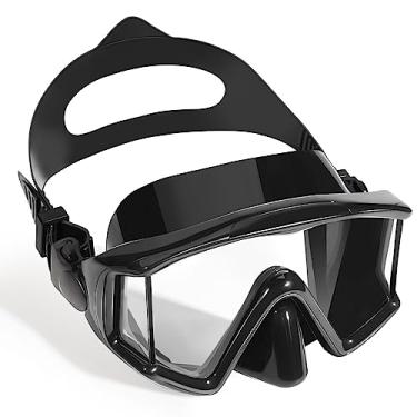 Imagem de Freela Máscara de snorkel infantil, óculos de natação de 3 janelas com cobertura de nariz para crianças de 5 a 16 anos, lentes antiestilhaçamento, sem vazamento, proteção UV