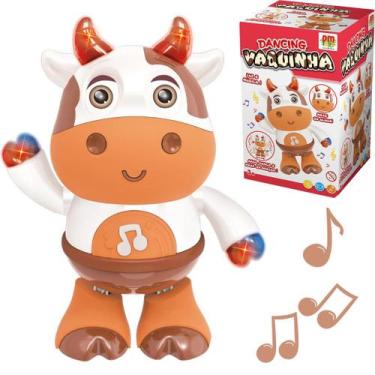 Imagem de Vaca Musical Som E Luz Dança Criança Bebê De Brinquedo - Dm Toys