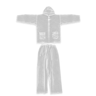Imagem de Terno de Chuva, Elegante Unissex Eva Capa de Chuva Transparente à Prova de para Ciclismo Acampamento L Xl Claro (L)