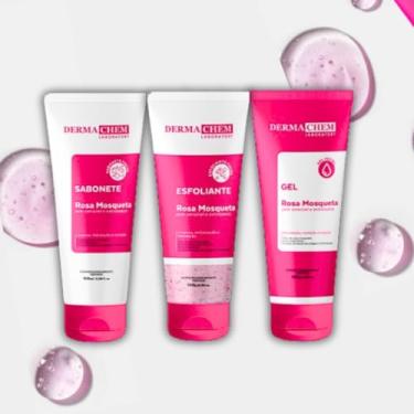 Imagem de Kit Skincare Rosa Mosqueta - Sabonete + Esfoliante+Gel Hidratante Facial 3 em 1