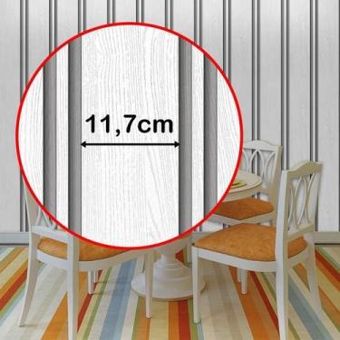 Imagem de Papel De Parede Ripa Pinus Branco Lavável Adesivo Ripados - LRP