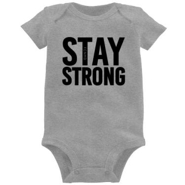 Imagem de Body Bebê Stay Strong - Foca na Moda, Cinza, GG