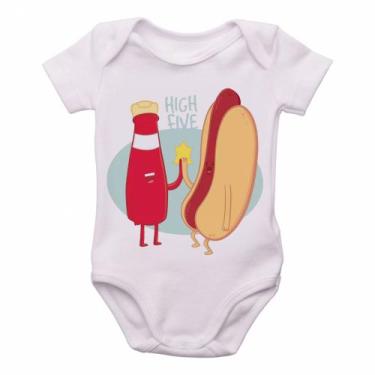 Imagem de body nenê criança roupa bebê Salsicha hot dog high five  - Empório Dut