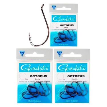 Imagem de Kit Anzol Gamakatsu Octopus Black Super Resistente nº 5/0 3 Cartelas 1
