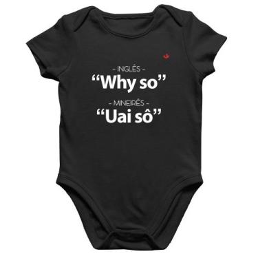 Imagem de Body Bebê Algodão Inglês x Mineirês - Foca na Moda, Preto, G